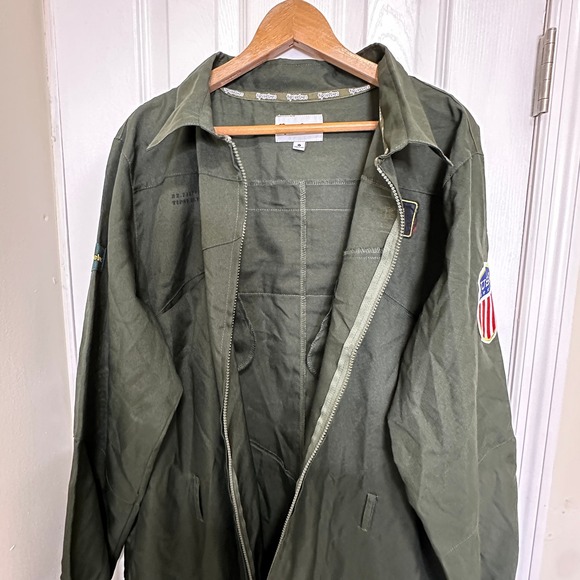 Tipsy Elves Squadron Flight Suit Jumpsuit Olive Green Military Costume Mens L - Picture 7 of 11